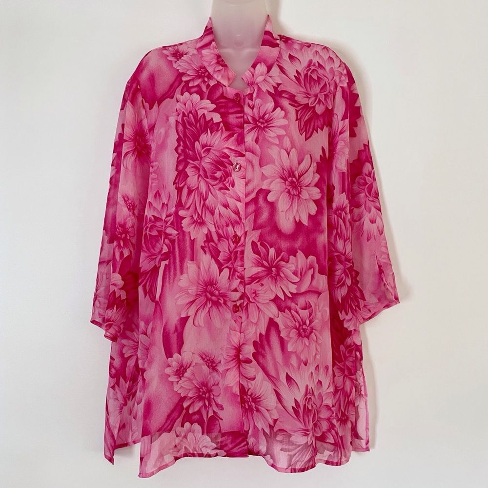 Draper’s & Damon’s Pink Floral Top - Picture 1 of 3